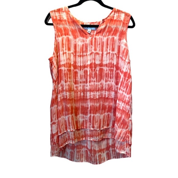 Cristina B. Women’s Coral tiered Tunic Style Tank Top Size Medium - Picture 1 of 7